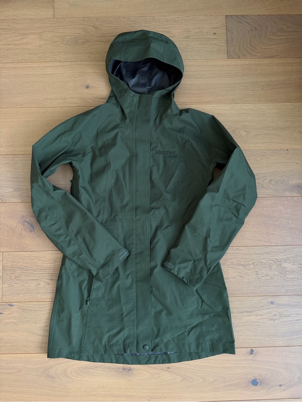 Marmot Women's Features “Essential” Rain Jacket Parka Shell GORE-TEX Green XS